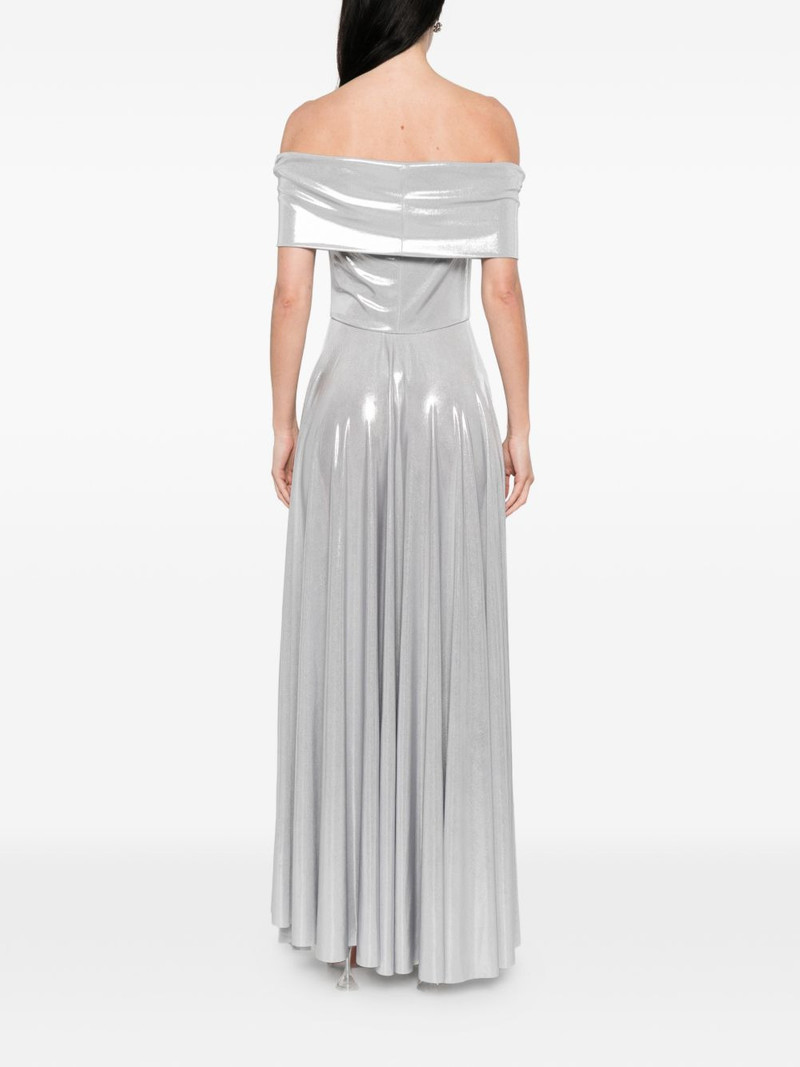 off-shoulder pleated dress 4