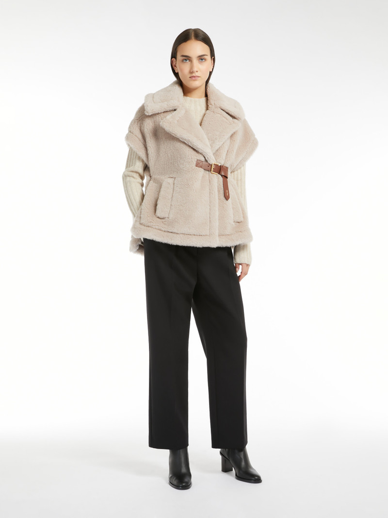 Max Mara NEWABAVO1 Short cape in alpaca and wool Teddy fabric outlook