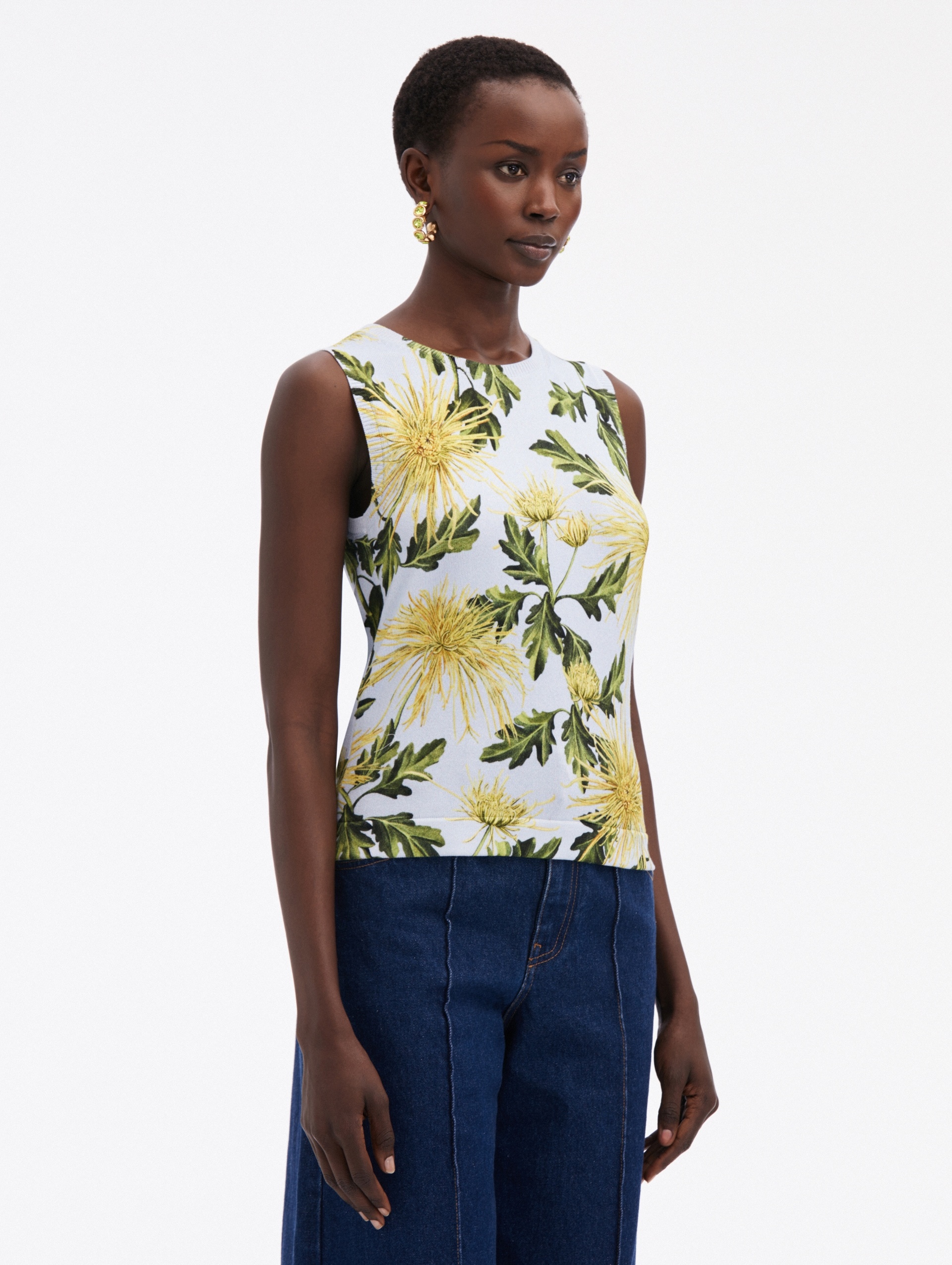 CHRYSANTHEMUM PRINTED TANK - 4