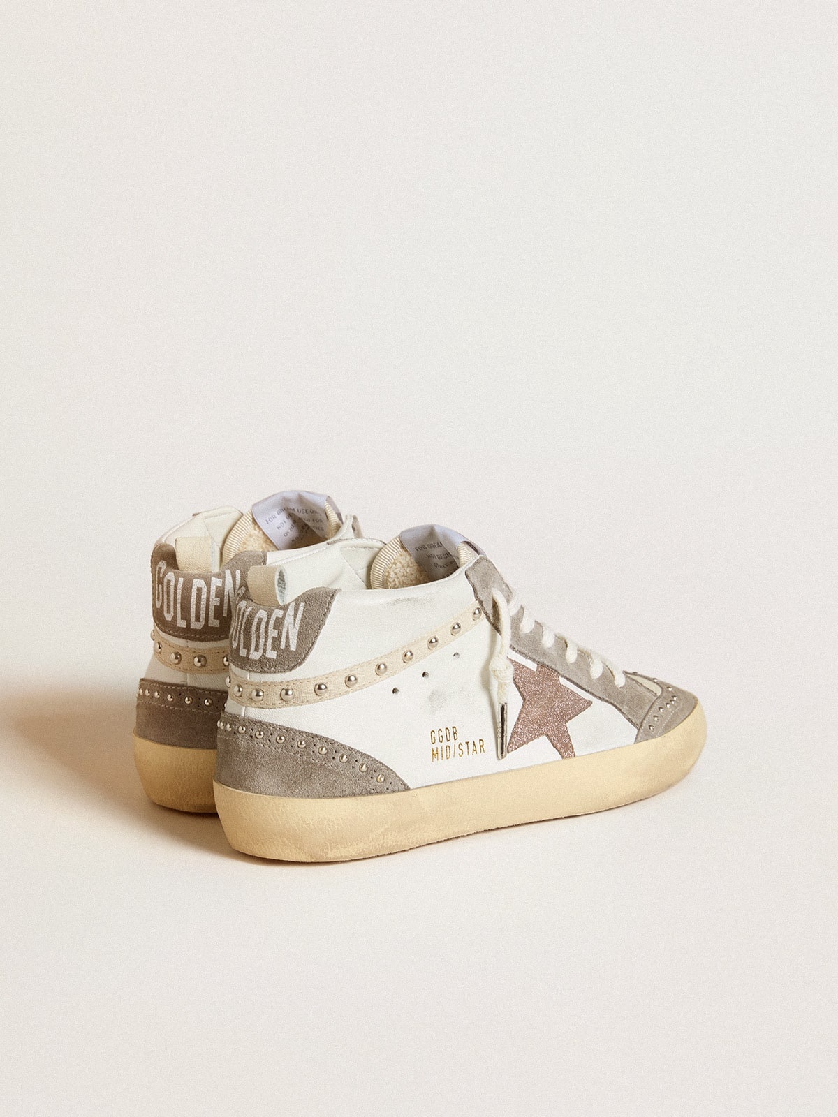 Mid Star in nappa and suede with light brown metallic leather star - 5