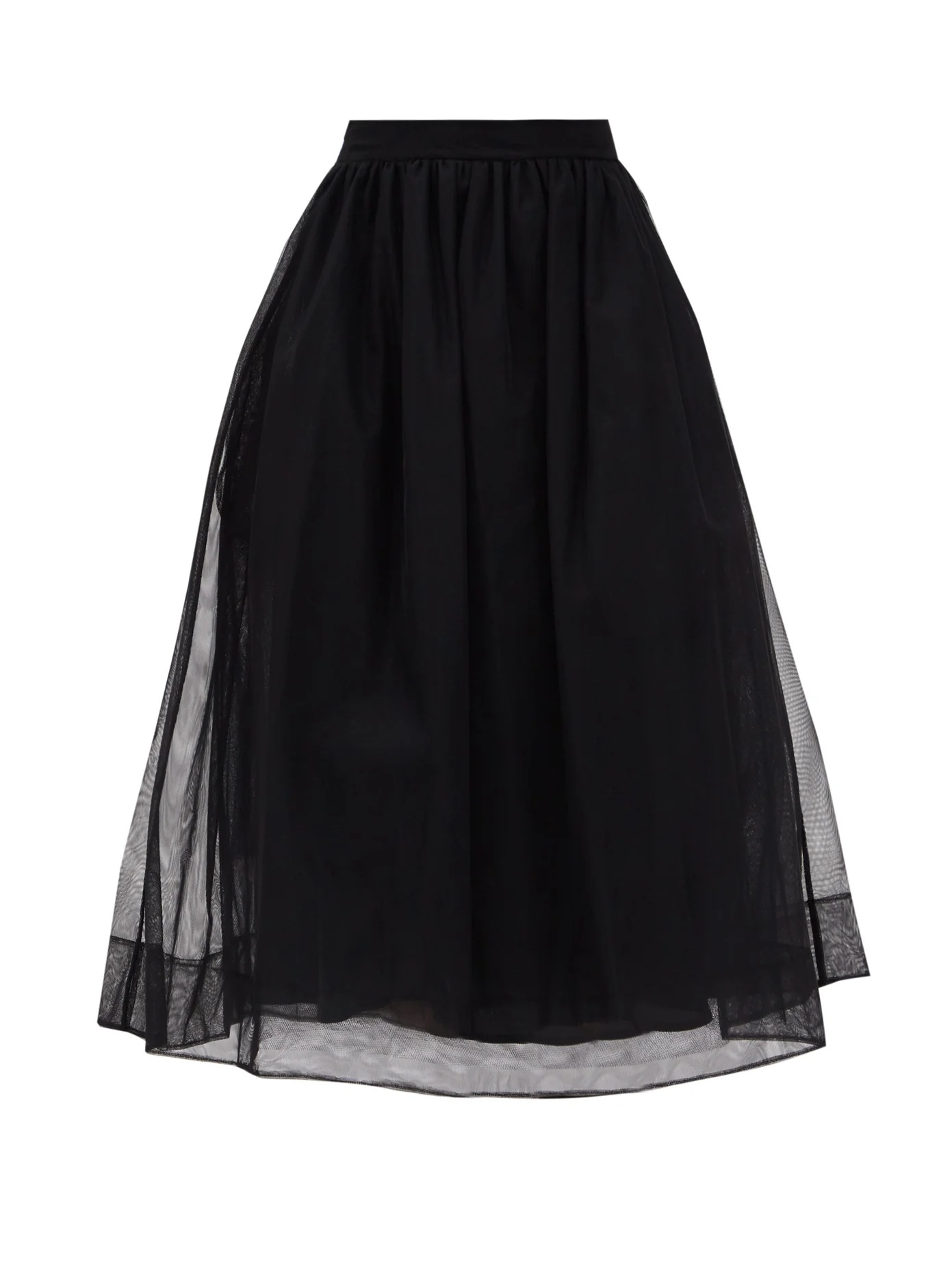 Organza and tulle midi skirt - 1