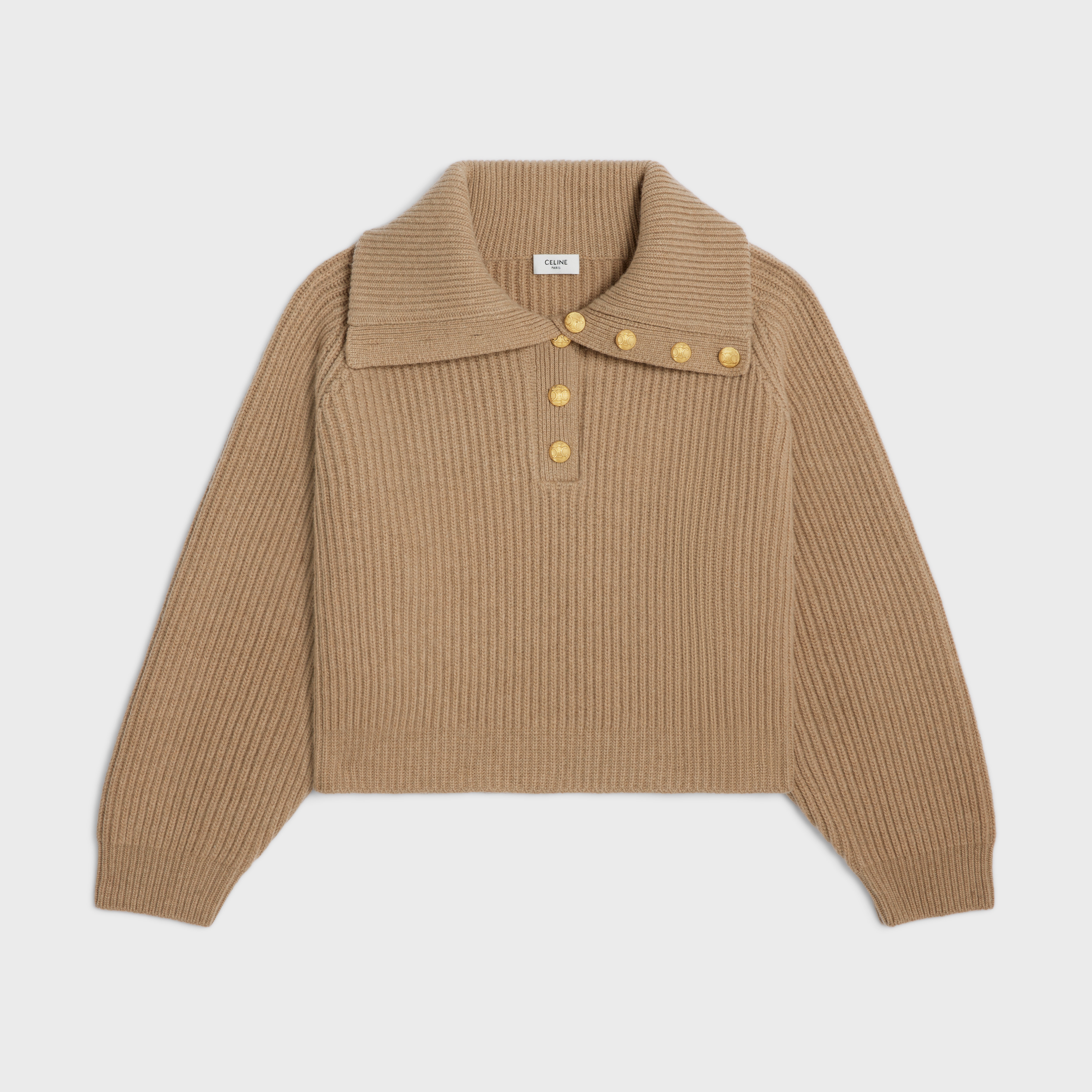 vareuse sweater in ribbed wool and cashmere - 1