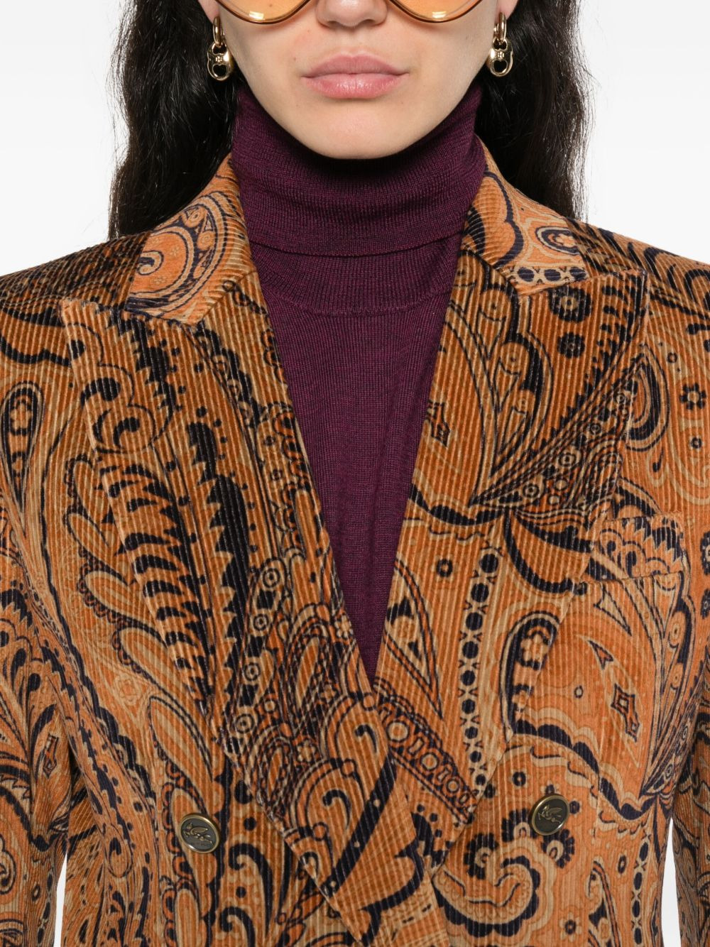 paisley-print double-breasted blazer - 5