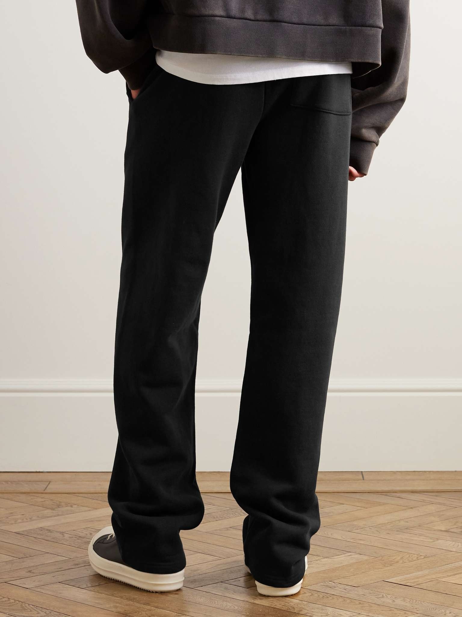 Straight-Leg Enzyme-Washed Cotton-Jersey Sweatpants - 3