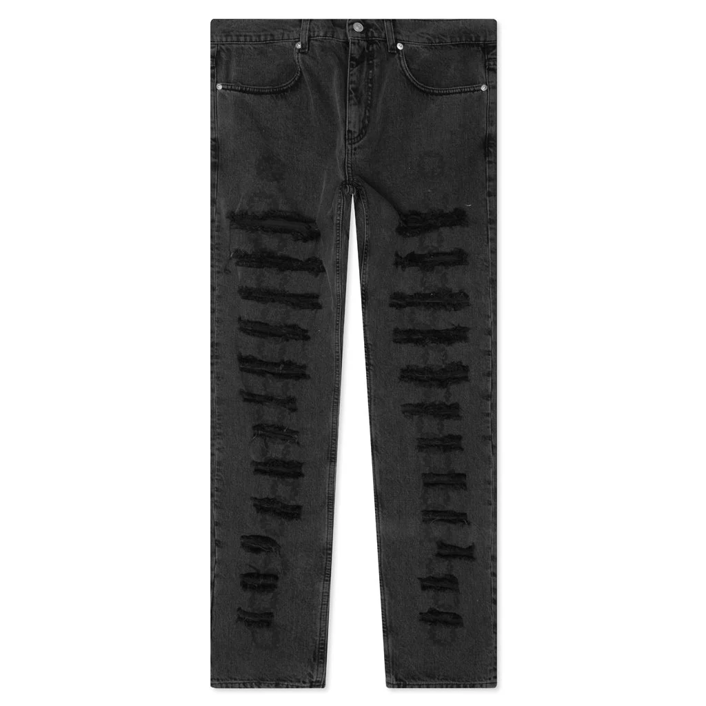 SLASHED SKINNY JEAN - BLACK - 1