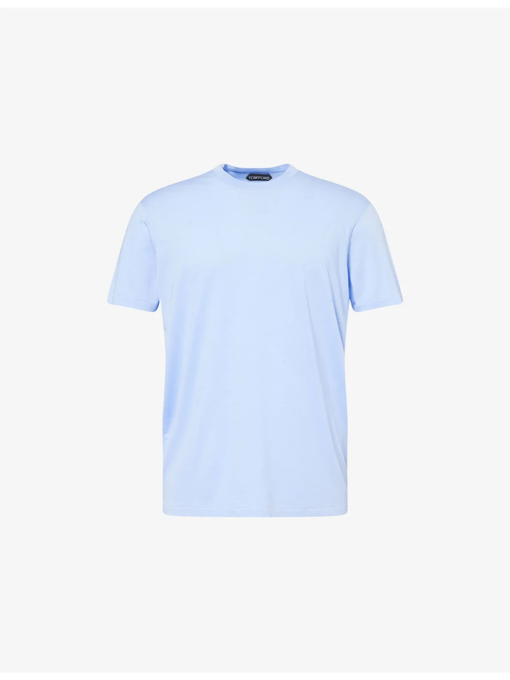 Brand-Embroidery Crewneck Woven T-Shirt - 1