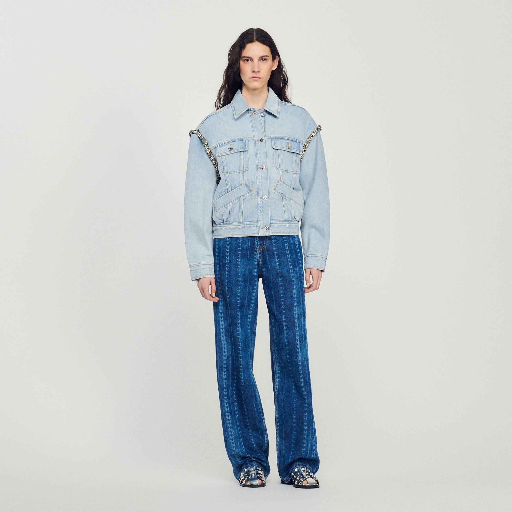 Jean jacket with rhinestones - 3