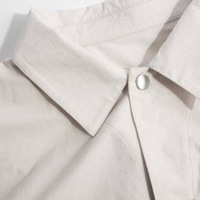 Jil Sander Zip Front Cotton Jumpsuit in Beige outlook