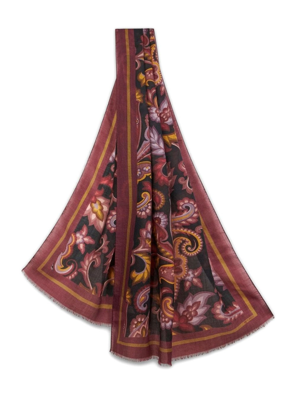 paisley-print cashmere scarf - 1