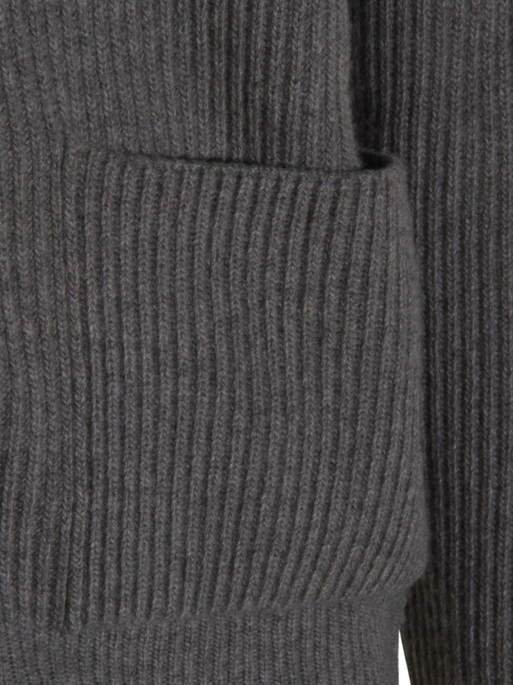 ribbed zip-up knitted hoodie - 3