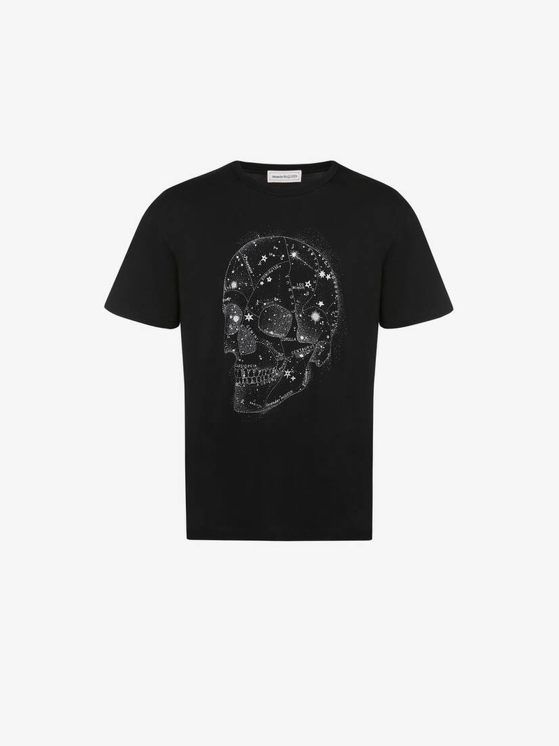 Men's Skull T-shirt in Black/silver 1