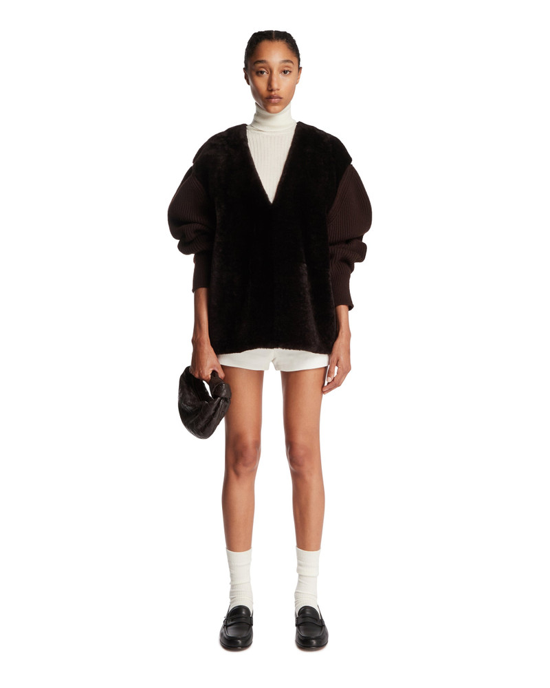 Jil Sander Brown Fur Sweater outlook