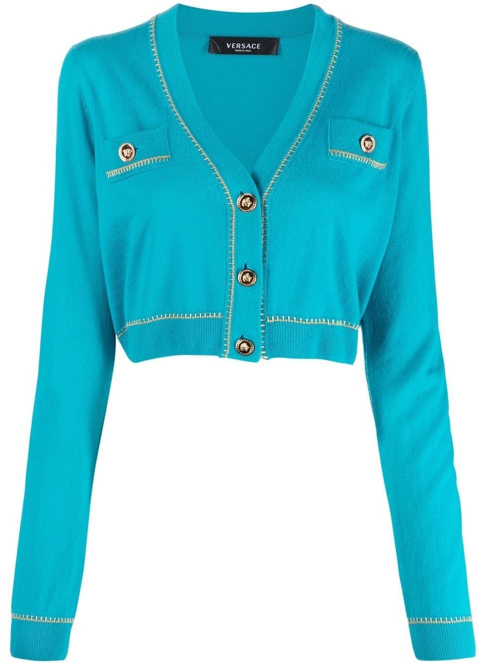 Medusa buttons cropped cardigan - 1