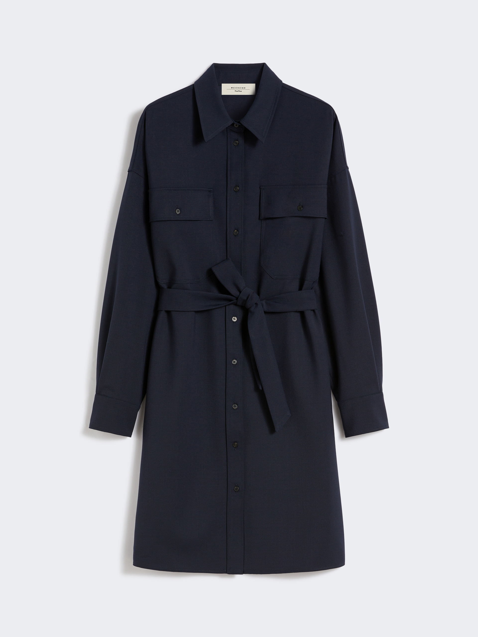 TIBERIO Tech wool shirt dress - 1