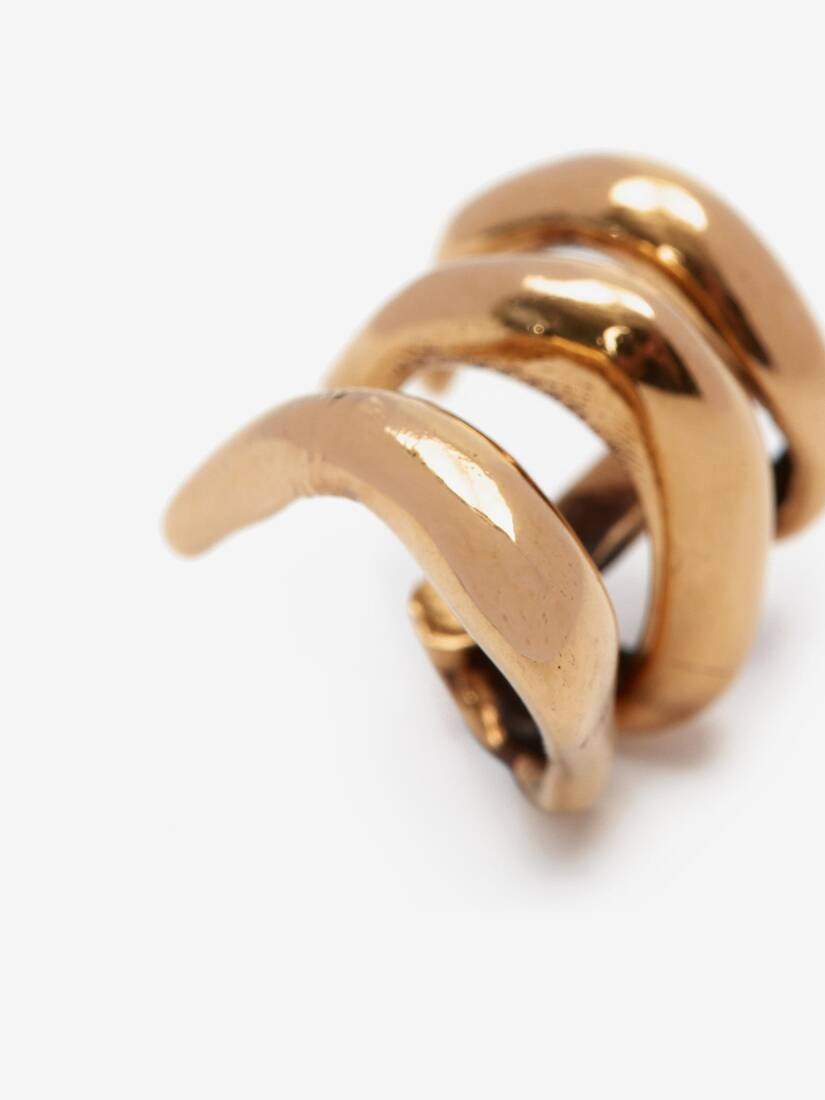 Triple Ear Hook in Antique Gold - 3
