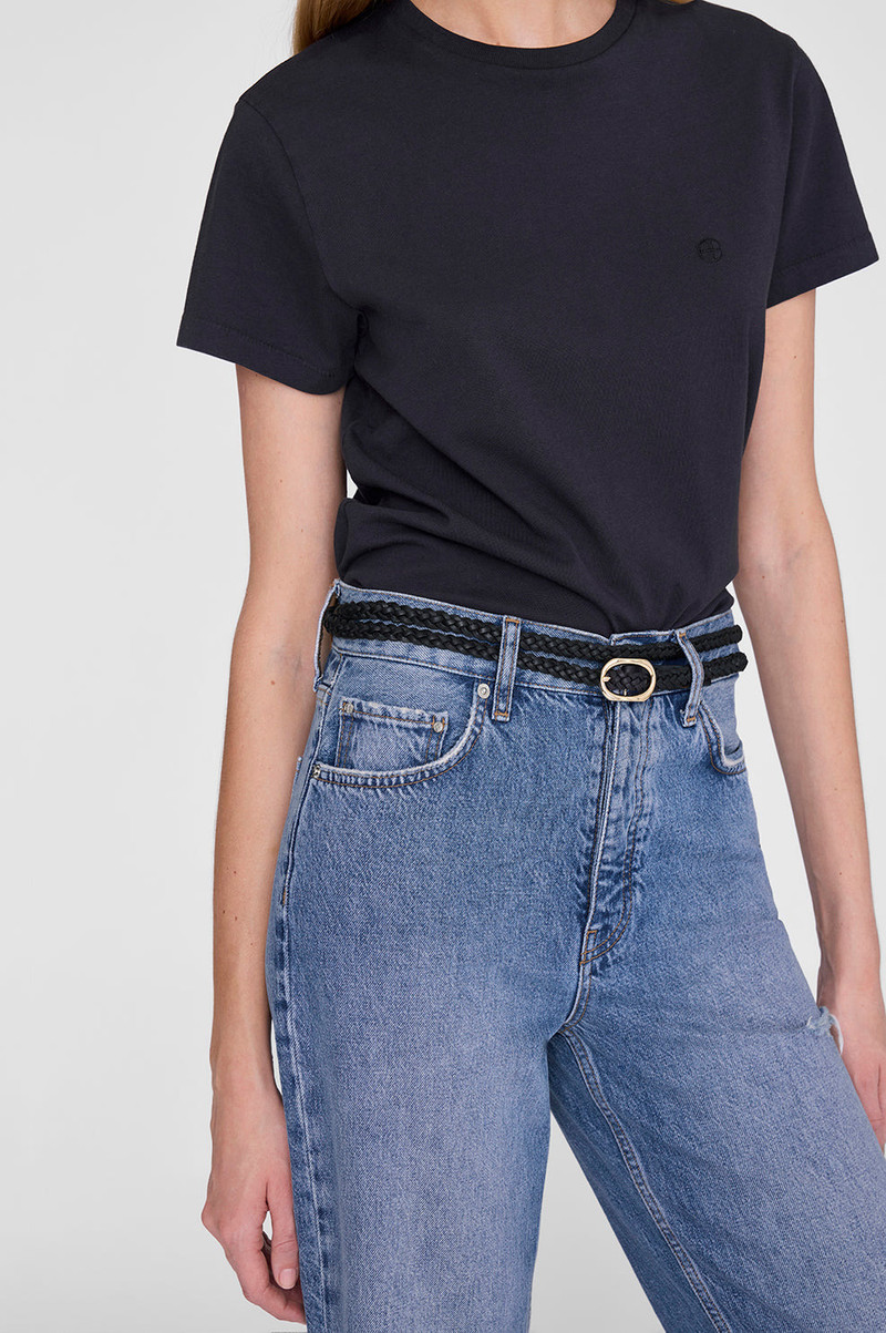 Small Double Signature Link Belt Braided - Black 4