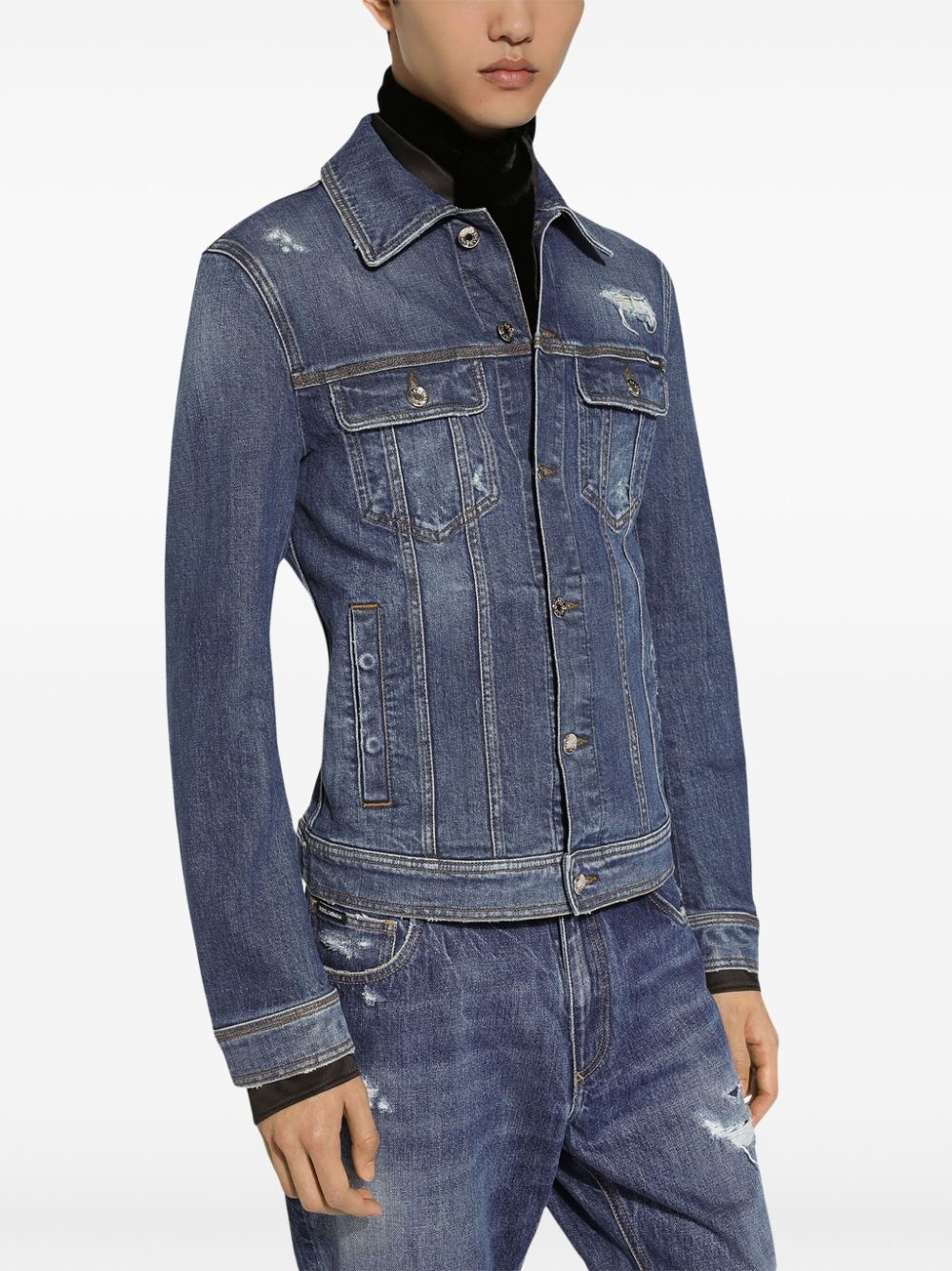 buttoned denim jacket - 5