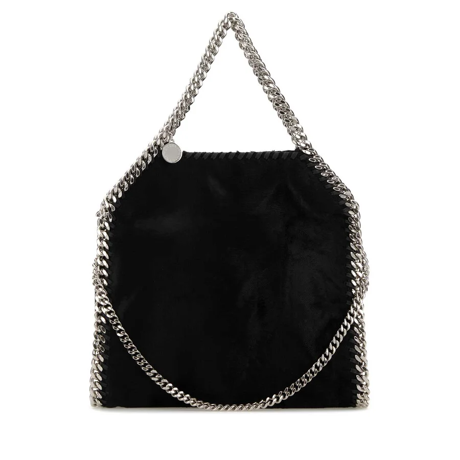 Stella Mccartney Black Velvet Mini Falabella Handbag - 1