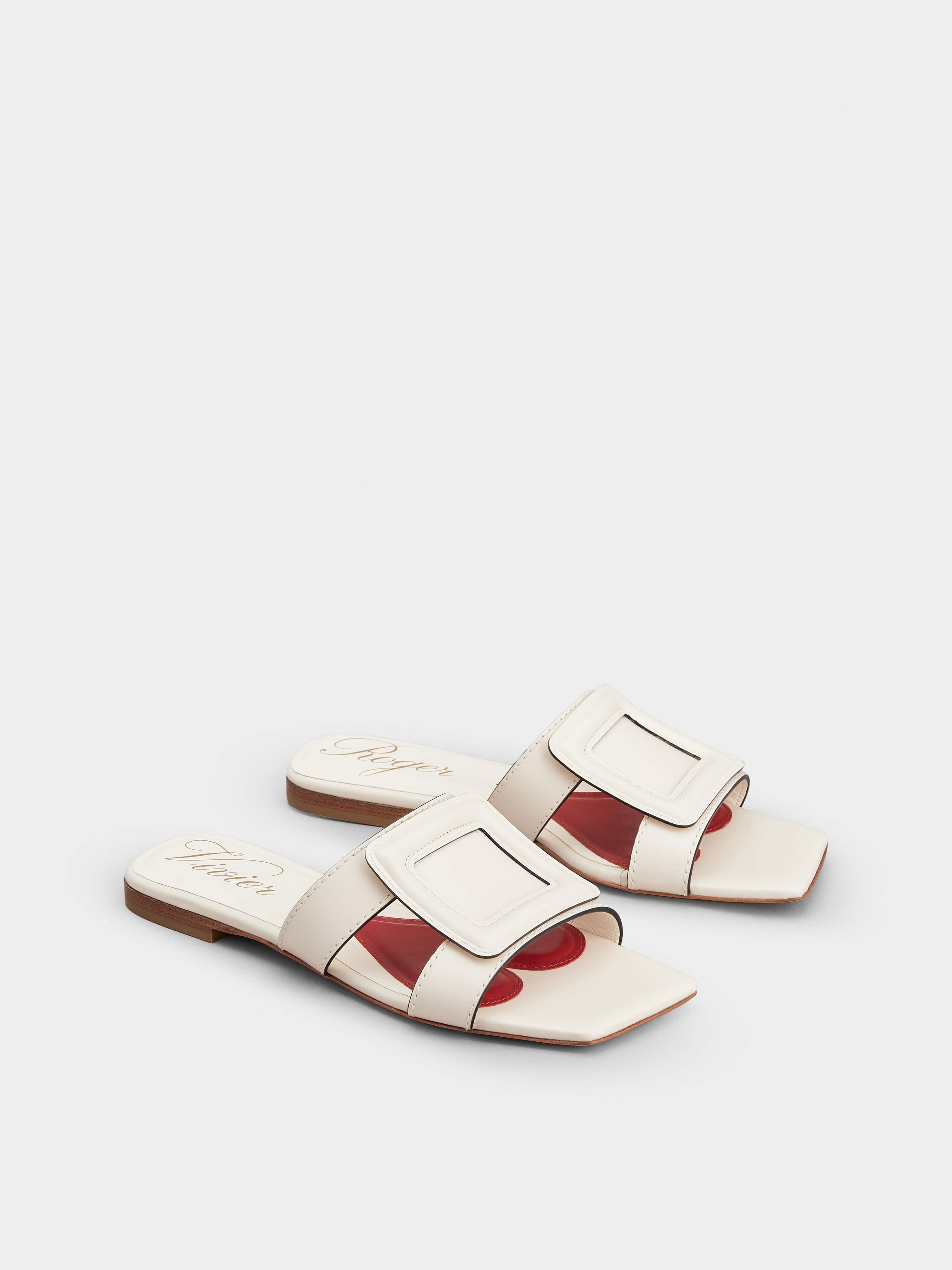 Stitching Buckle Mules in Leather - 2