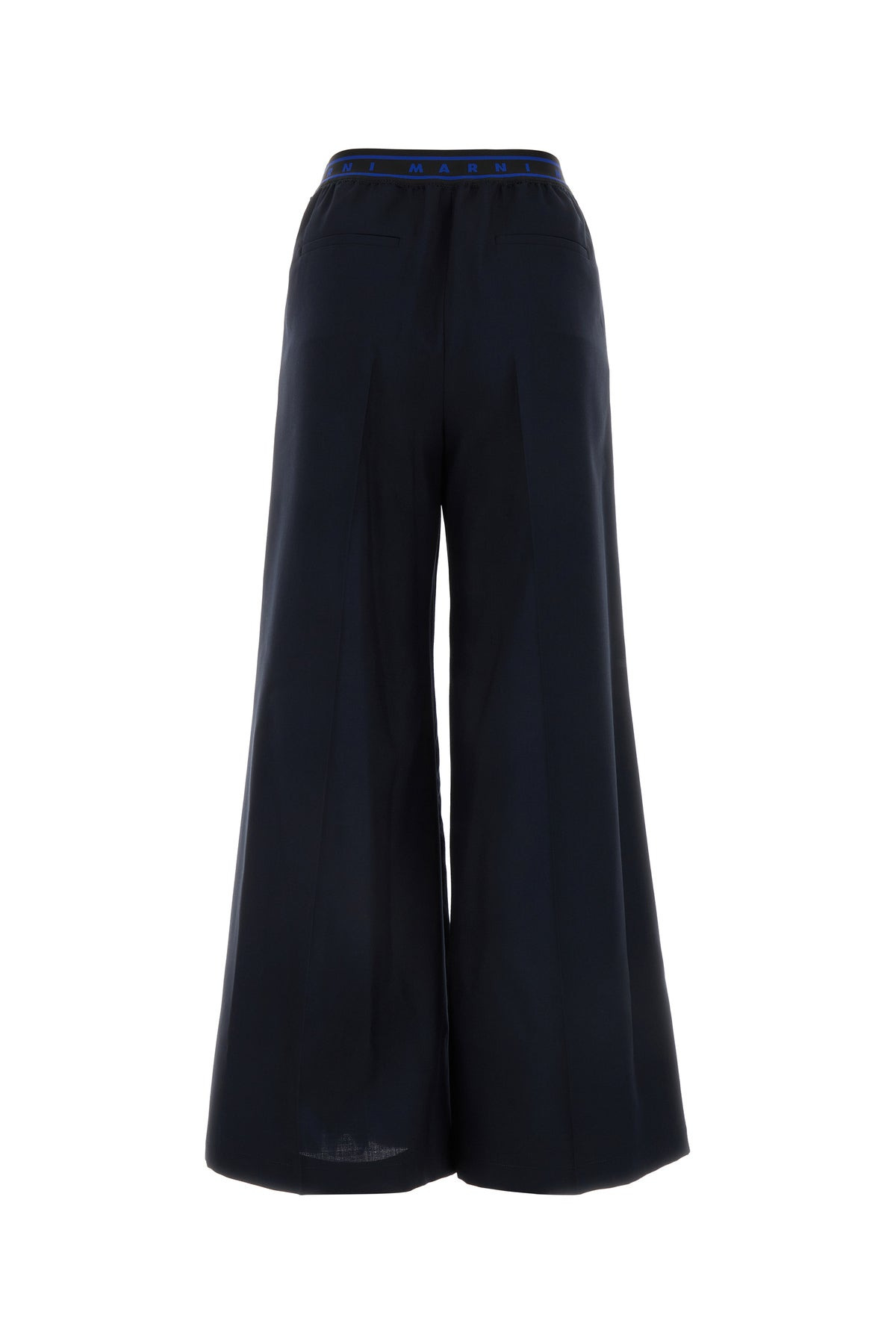 Midnight blue wool wide-leg pant - 2