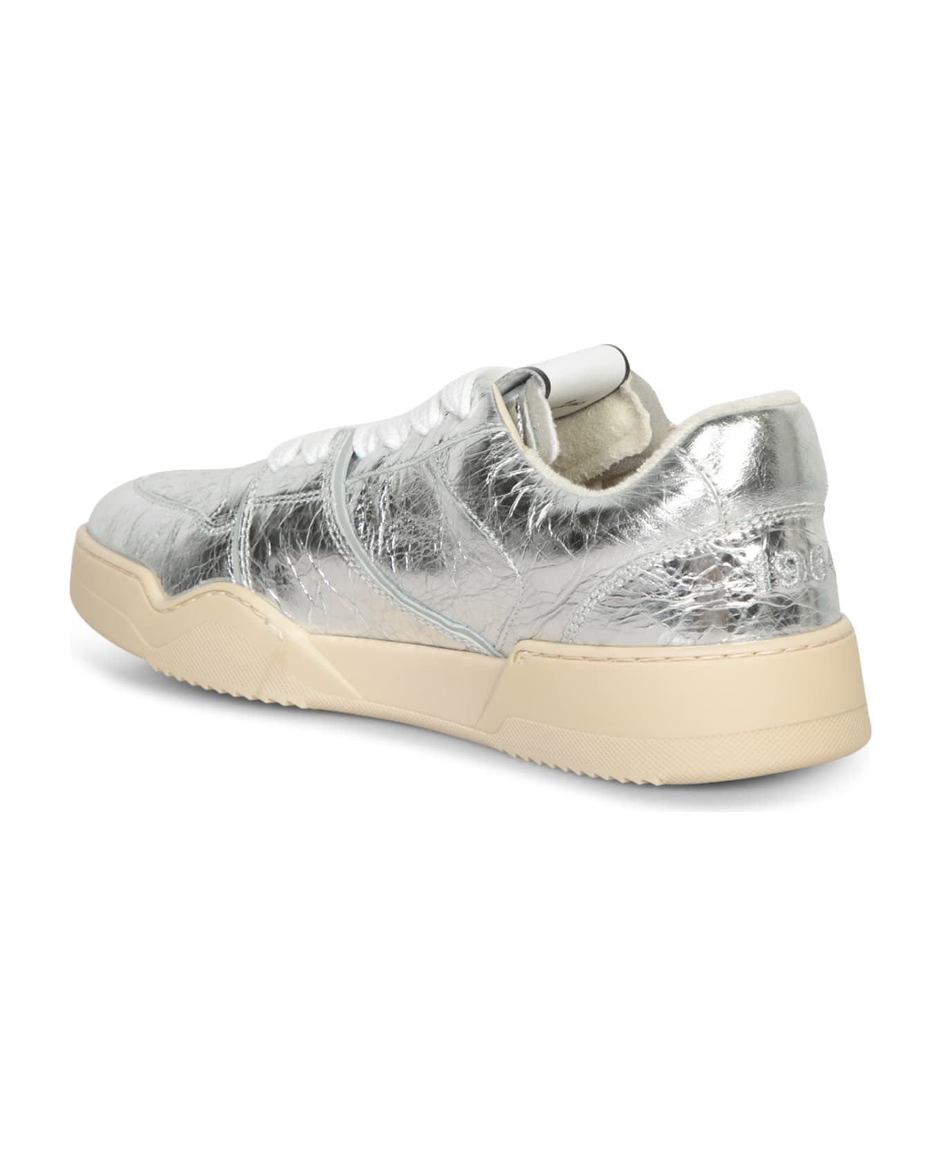 Silver Crackle Laminate Sneakers - 3