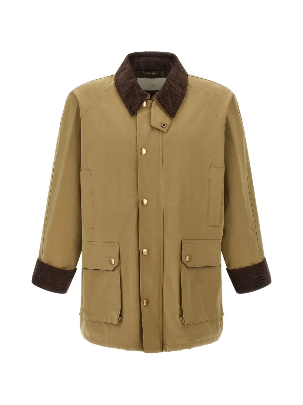 waxed corduroy-trim jacket - 1