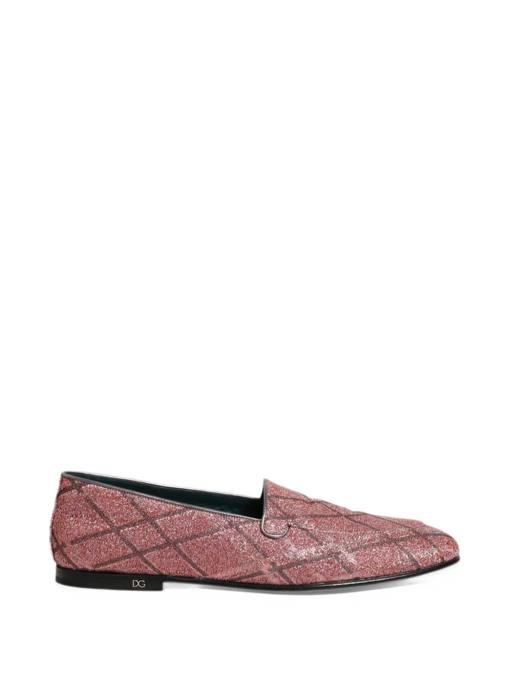 glitter-effect checked loafers - 1