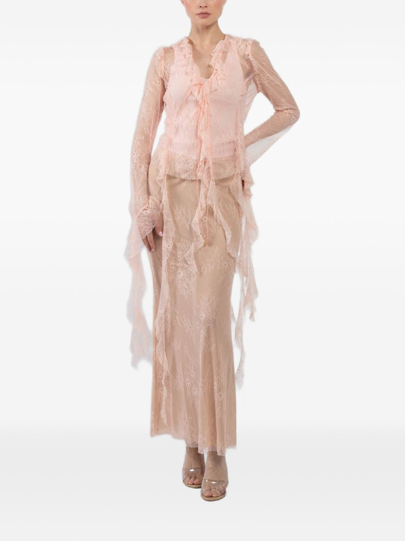 BANANHOT Alana lace ruffled shirt outlook