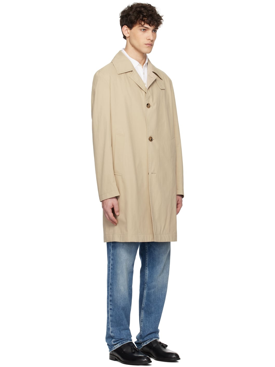 Beige Classic-Fit Coat - 2