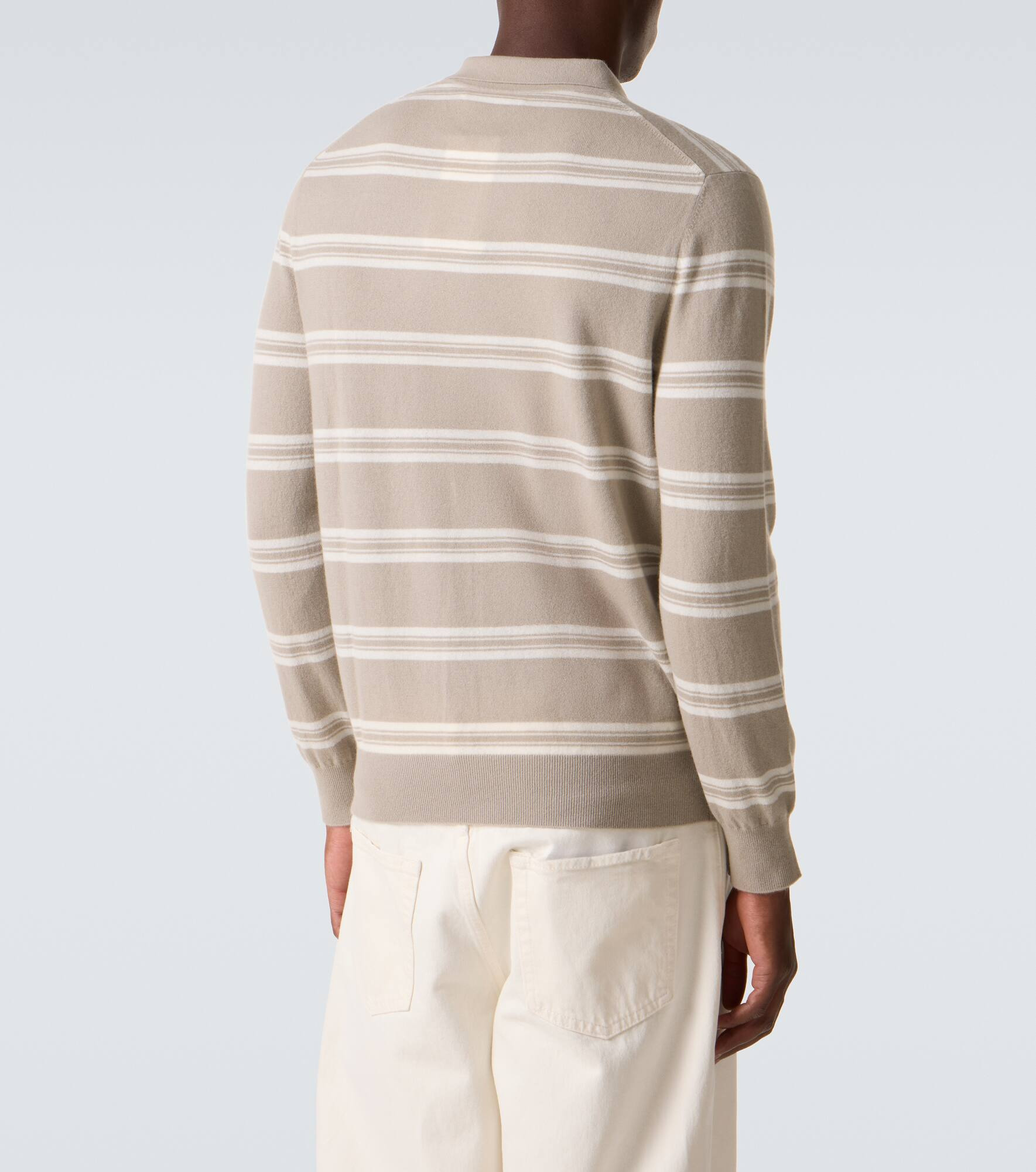Mr Swansea striped cashmere polo sweater - 4