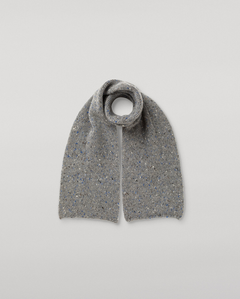 Tiree Grey Donegal Cashmere Scarf 1