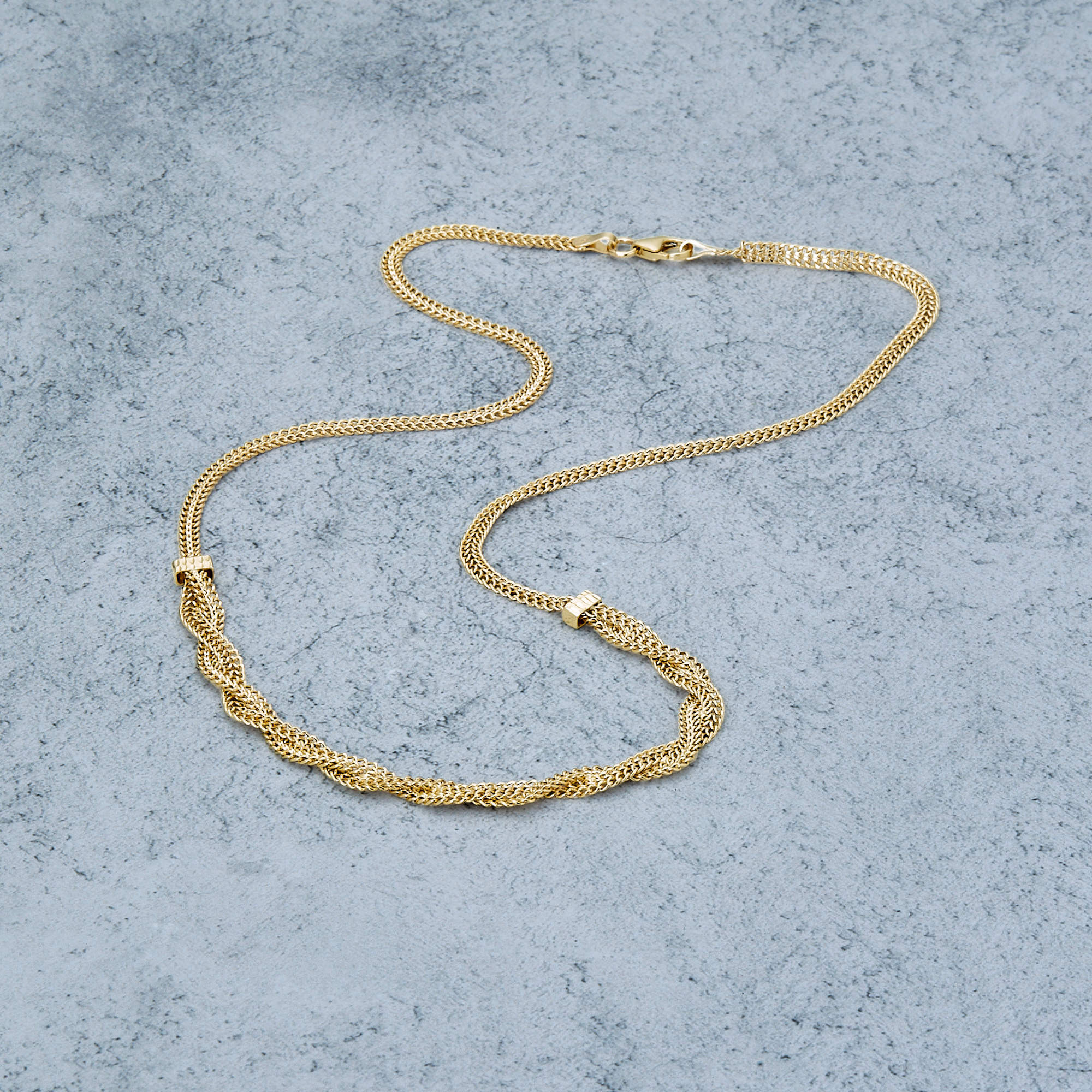 Woven In Gold Braided Necklace - 4