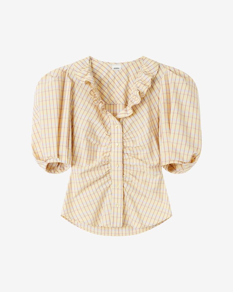 CATALIA CHECKED SILK TOP - 1