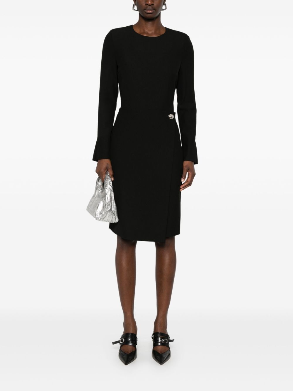 layered-detail midi dress - 2
