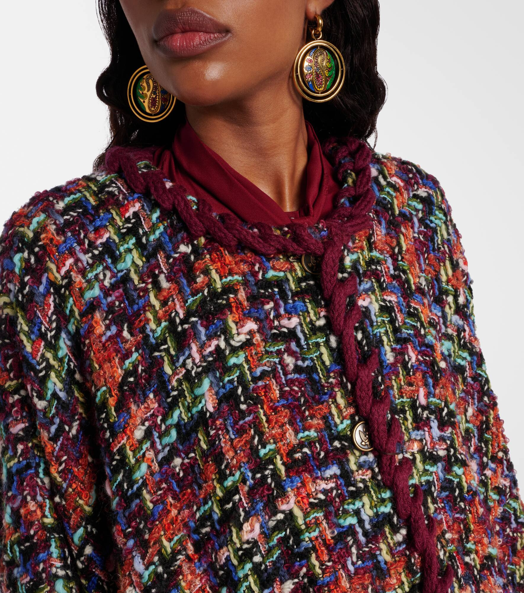 Wool, mohair, and cotton-blend cape - 4