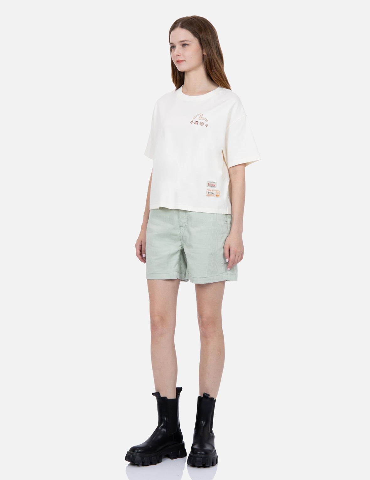 Seagull Embroidery Corduroy Shorts - 4