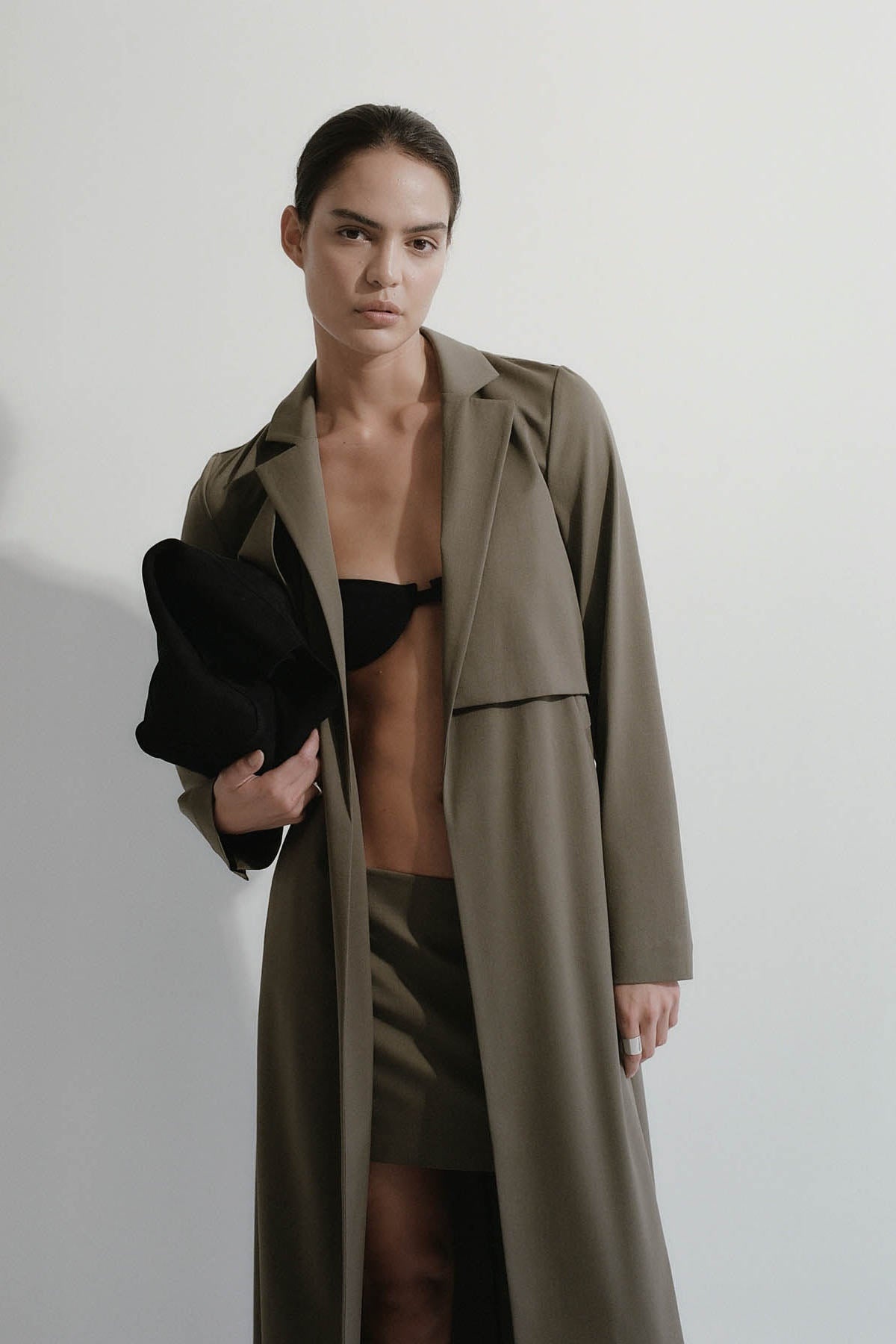 Layered Wool Trench - Kelp - 7