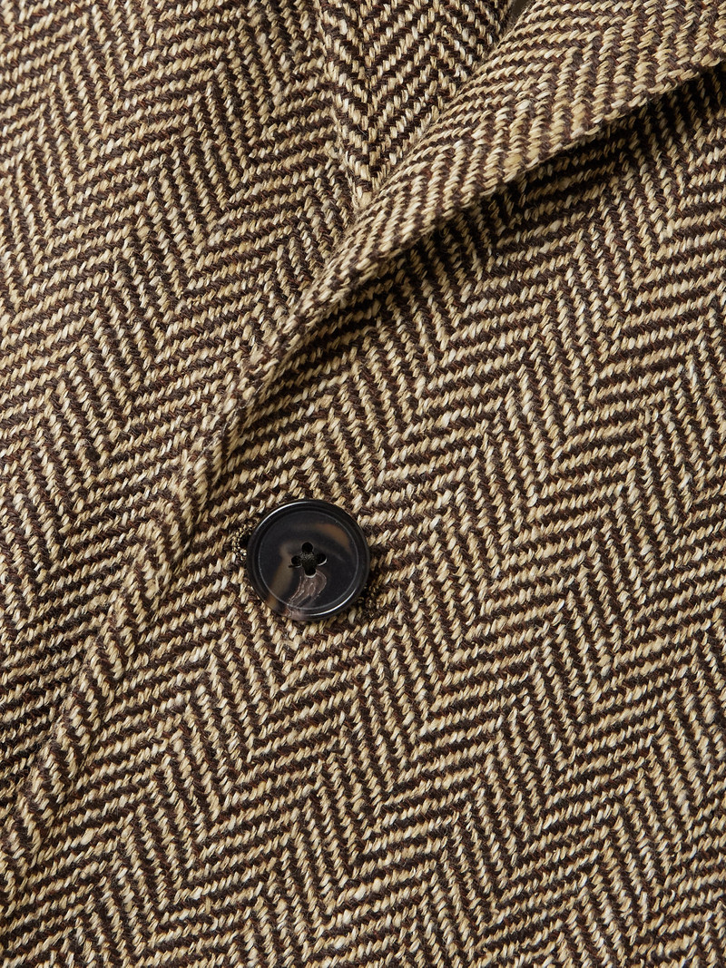 Herringbone Linen, Silk And Wool-blend Blazer 5
