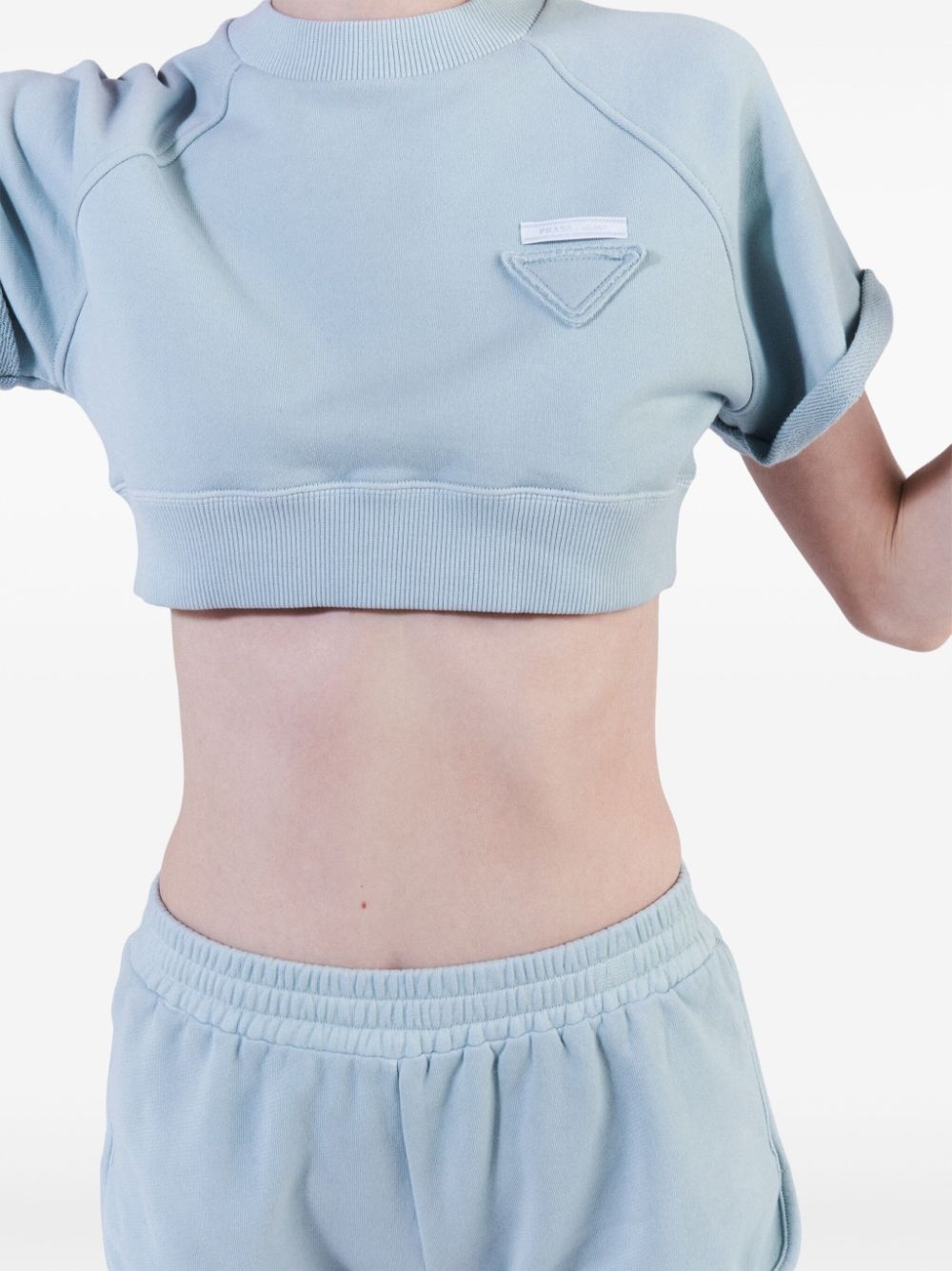 triangle-patch jersey mini shorts - 5