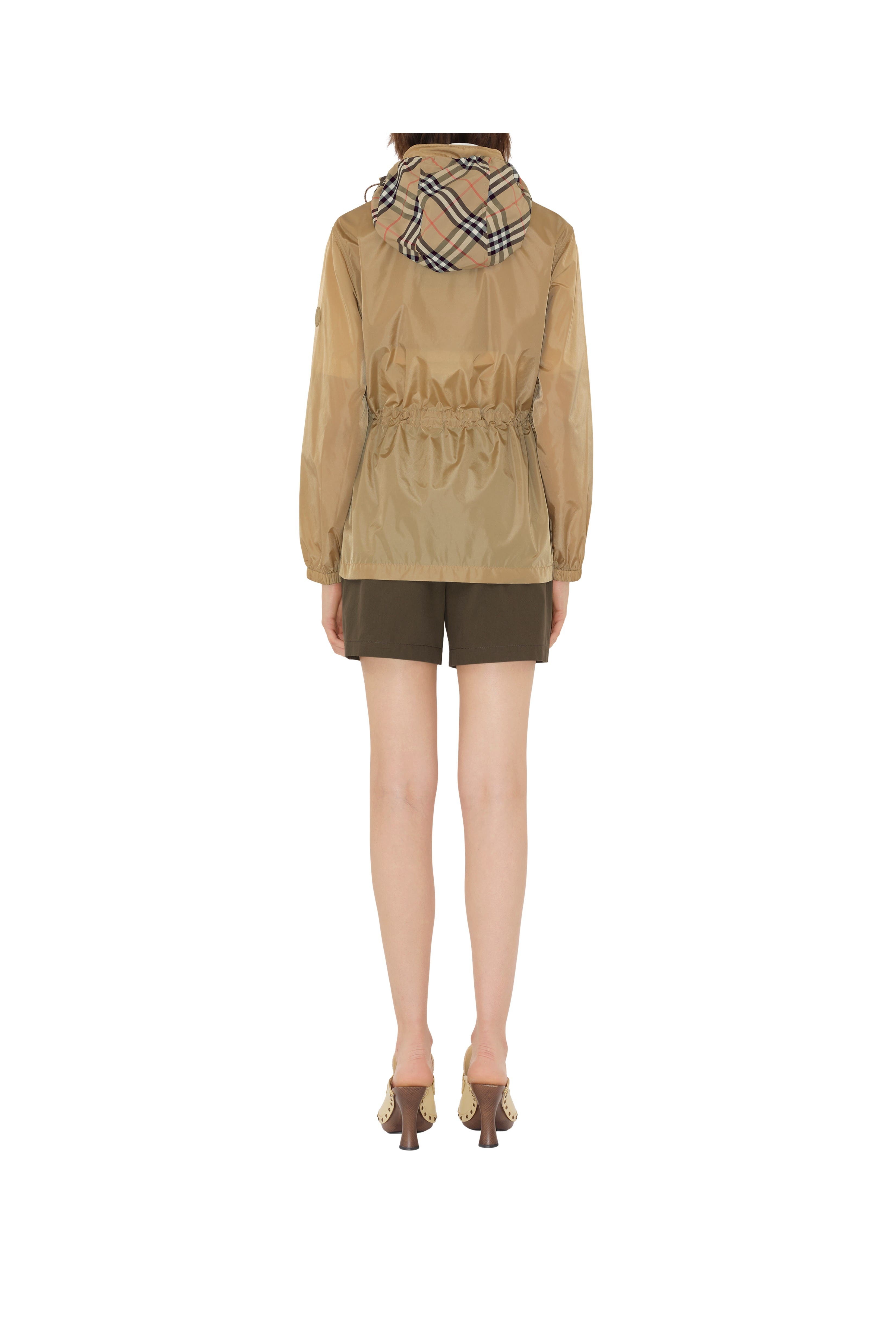 burberry Short Nylon Parka in Flax at Nordstrom - 6