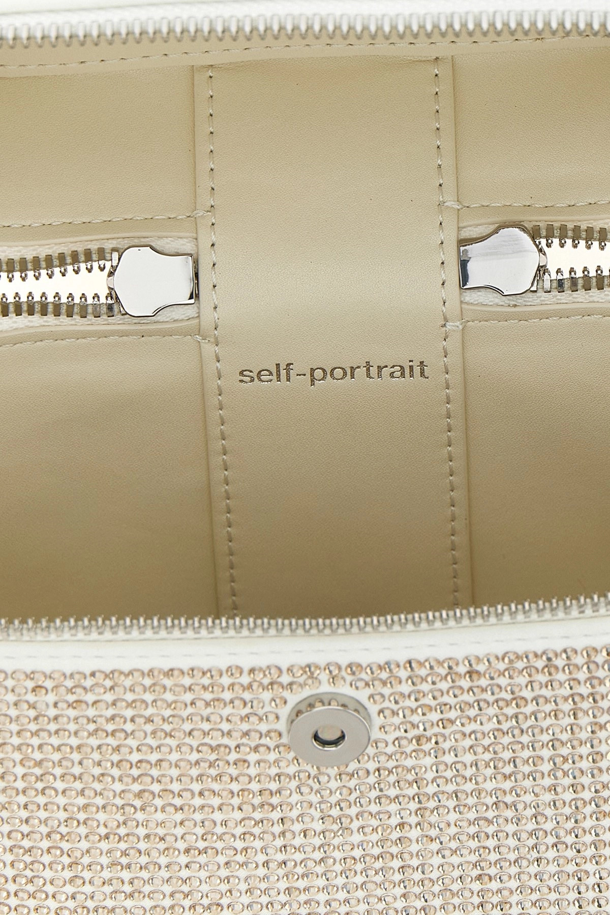 'Satin rhinestone vanity case' handbag - 5
