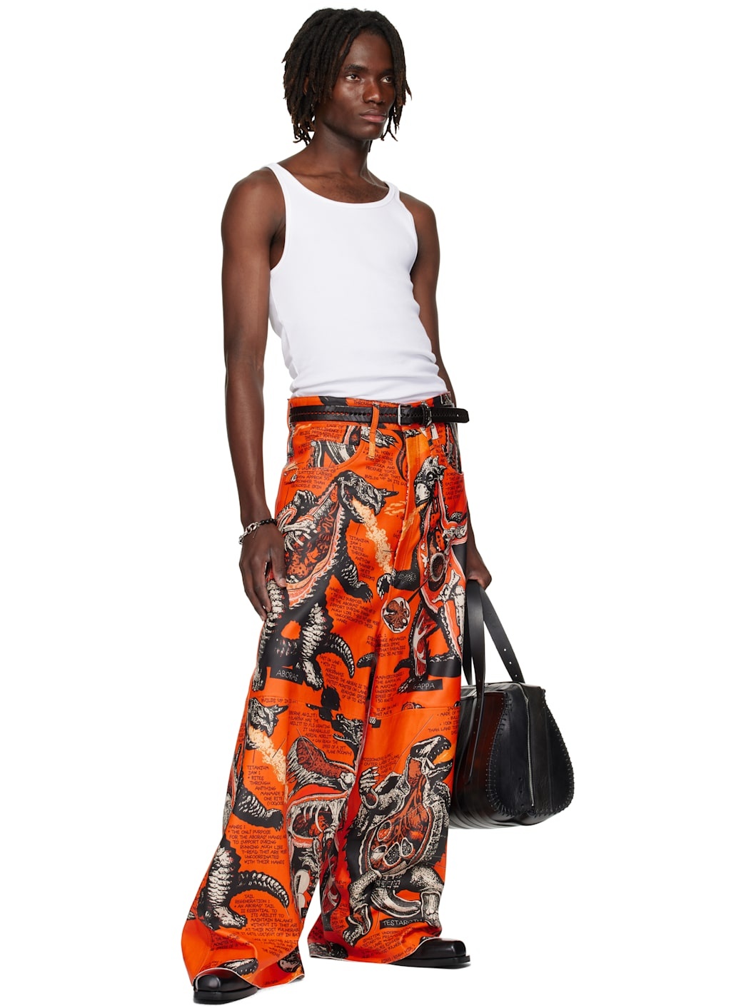 Orange Dumpster Leather Pants - 5