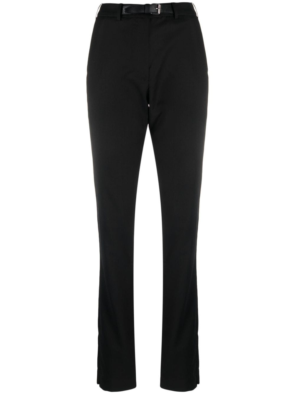 slim-cut belted trousers - 1