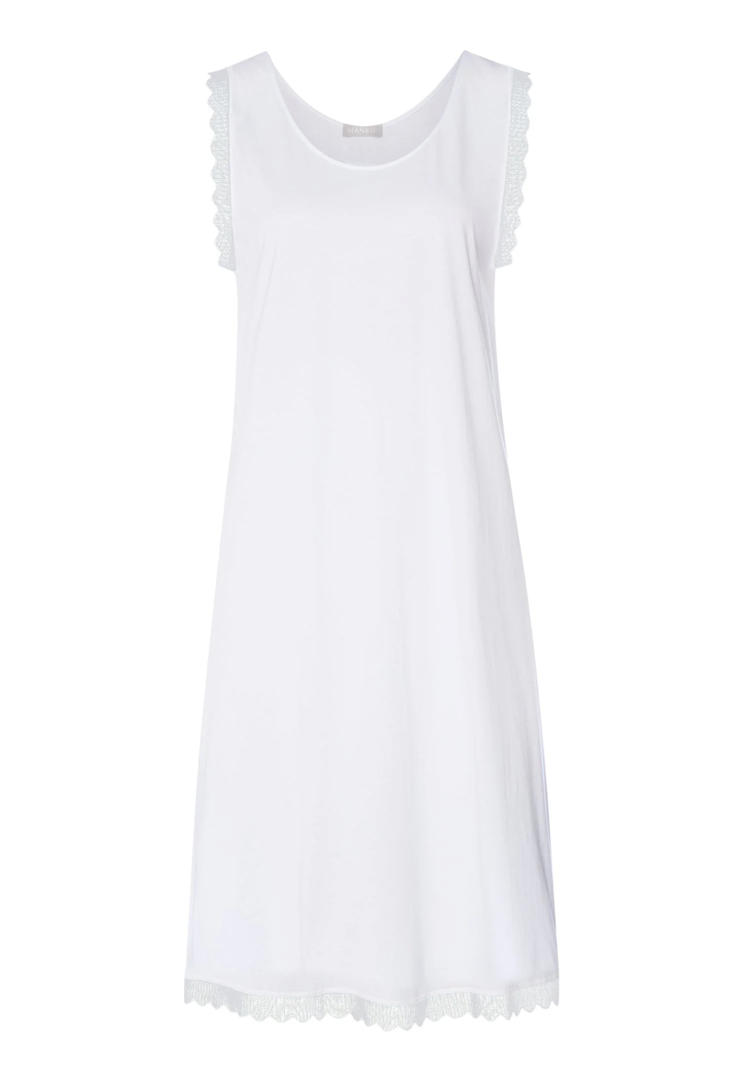 Inaya Scalloped Lace Cotton Tank Nightgown - 1