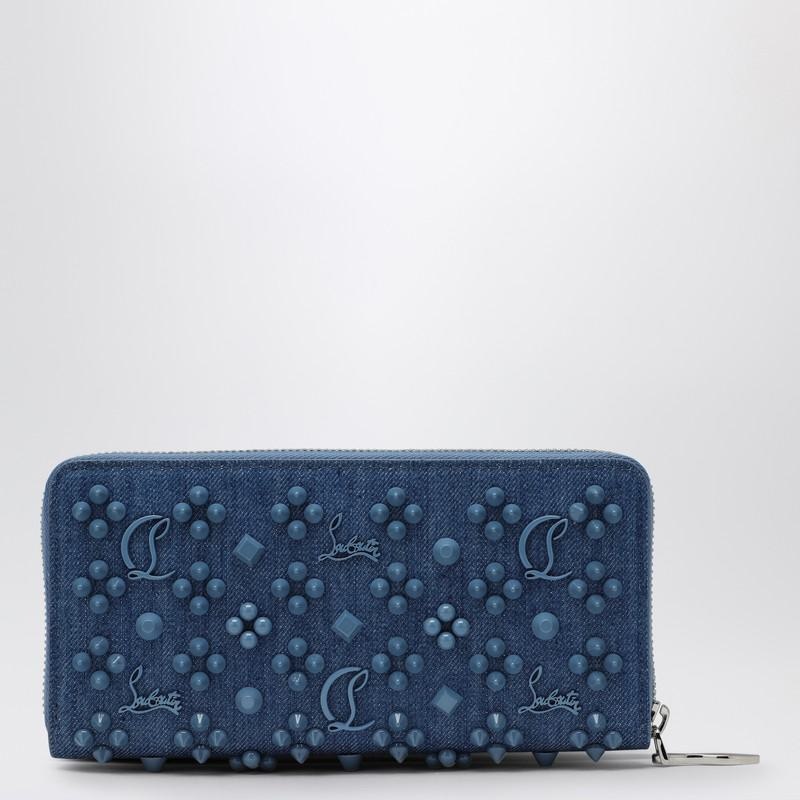 Christian Louboutin Panettone Coin Purse In Denim With Spikes - 3