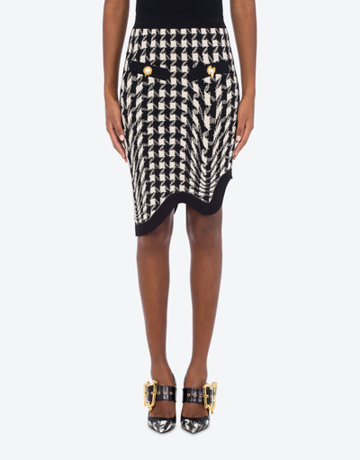 Moschino PIED DE POULE PRINT WOOL SKIRT outlook