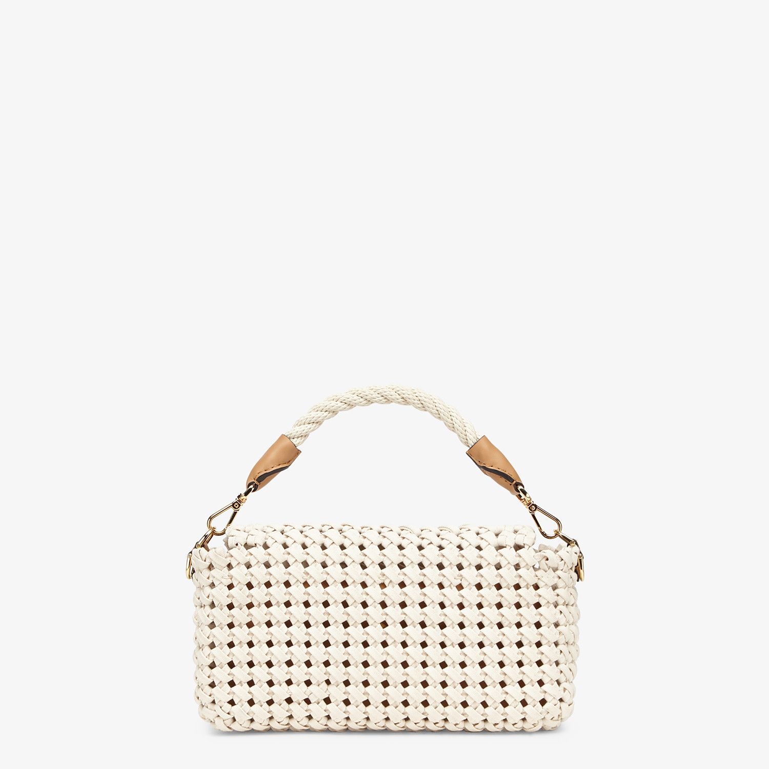 Beige canvas interlace bag - 4