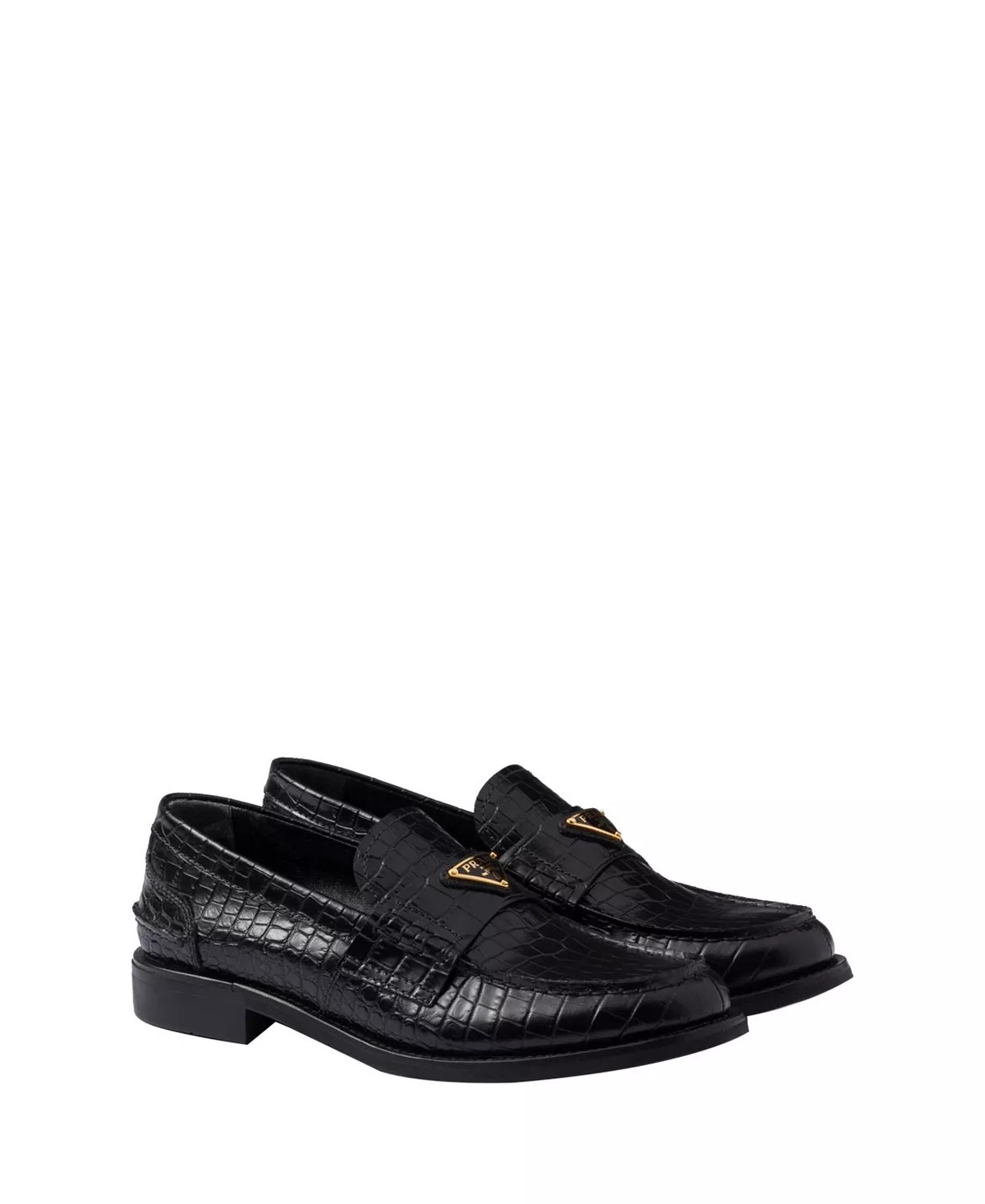 Women's Croco-Print Leather Loafers - 1