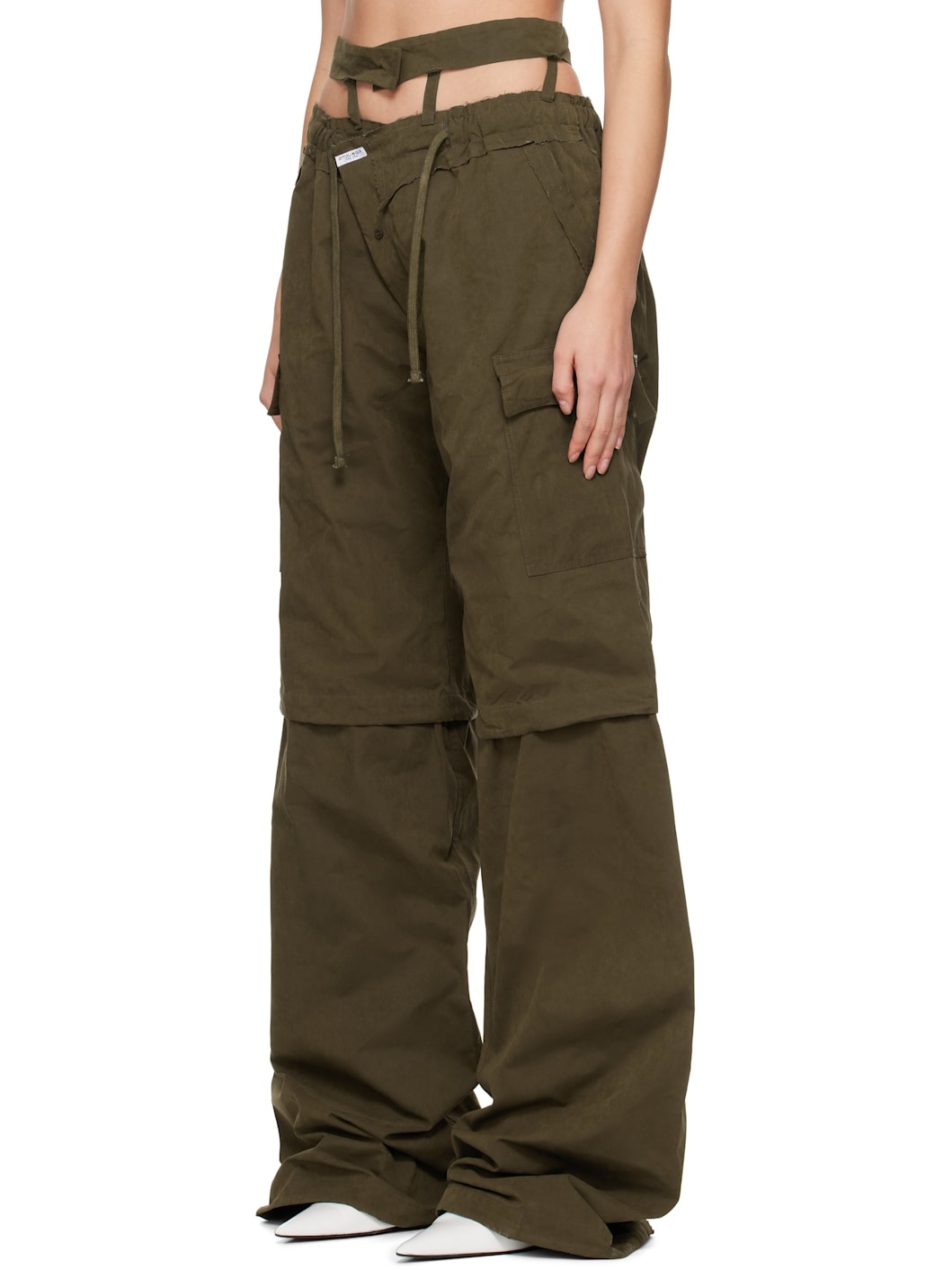 Khaki Baggy Cargo Pants - 4