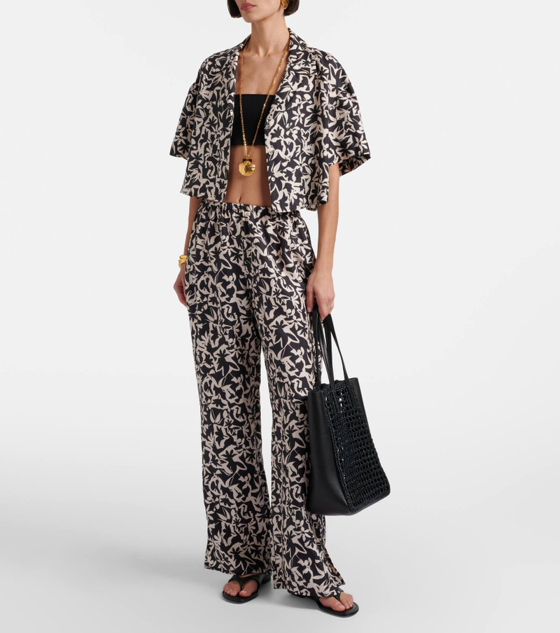 ASCENO Lincoln printed cropped silk twill shirt outlook